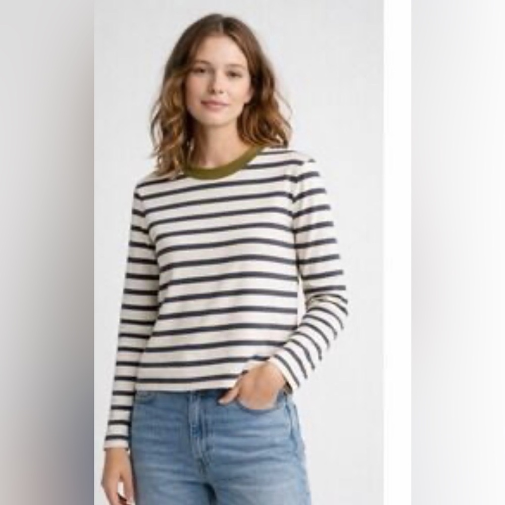 COS Clean Cut Striped Long-Sleeve Crewneck Top